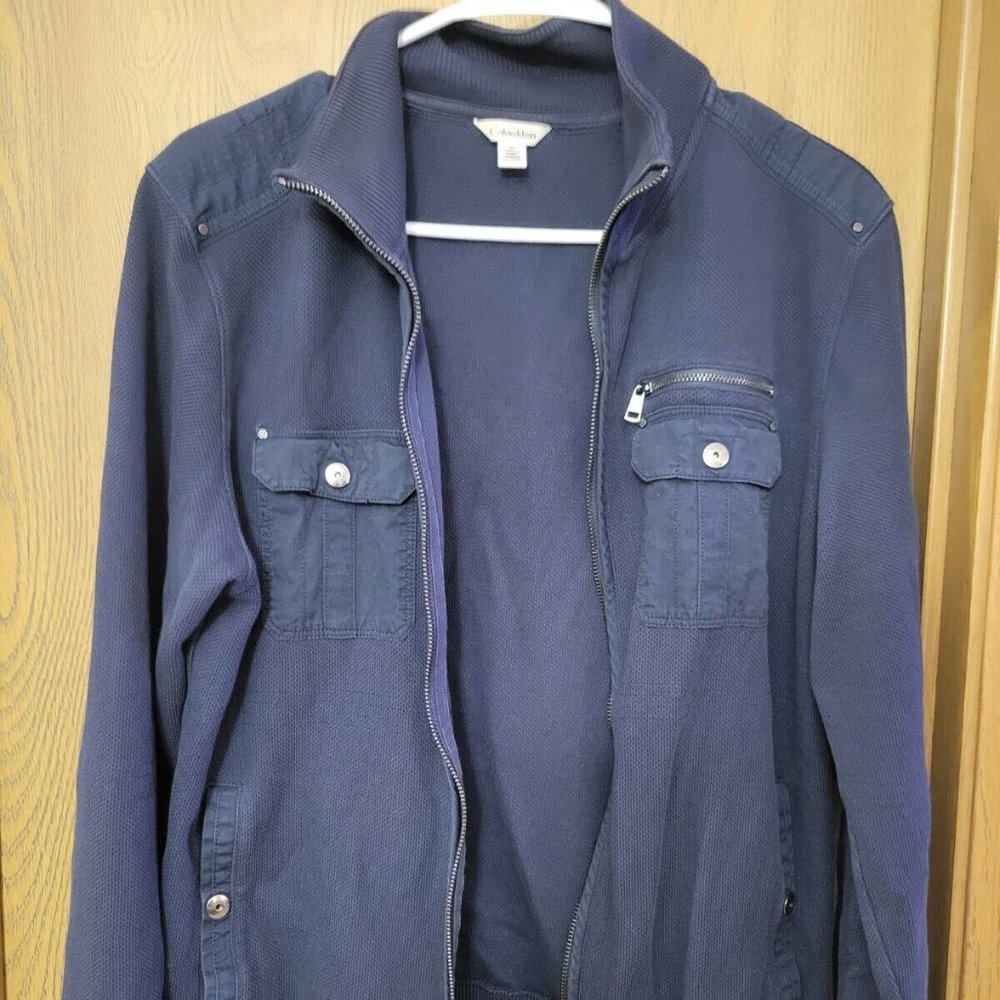 CALVIN KLEIN Men's Jackets Body Fit Full Zip Up Long Sleeves Front Pockets Sz M